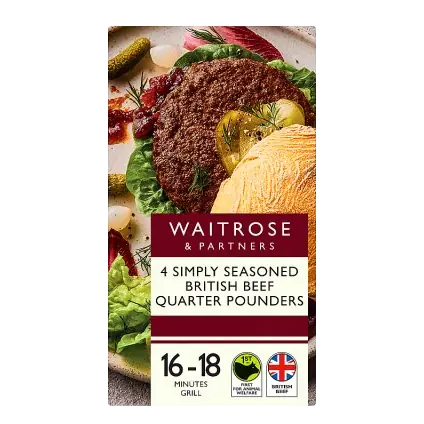 Simply Seasoned 4 British Beef Quarter Pounders