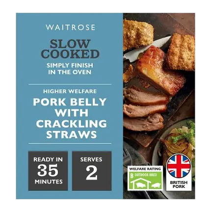 Slow Cooked Pork Belly with Crackling Straws
