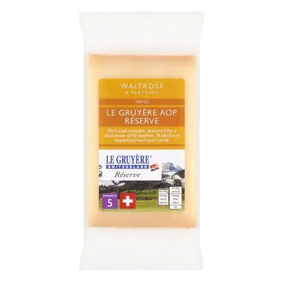 Swiss Le Gruyere Reserve AOP Gruyere Cheese Strength 5