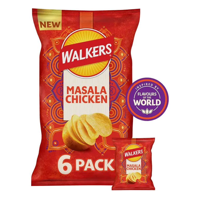 6 x 25g Masala Chicken Multipack Crisps