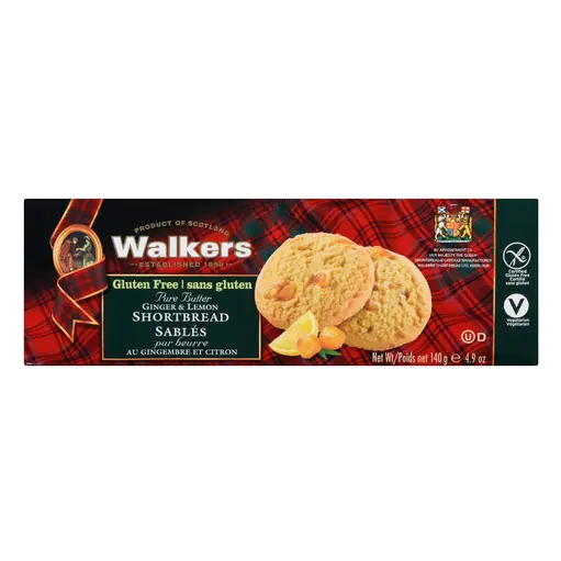 Gluten-Free Shortbread Cookie Ginger Lemon 140 g