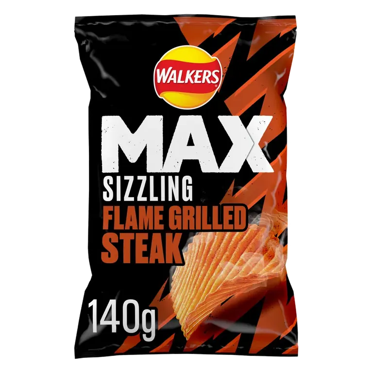 Max Sizzling Flame Grilled Steak Sharing Crisps 140g