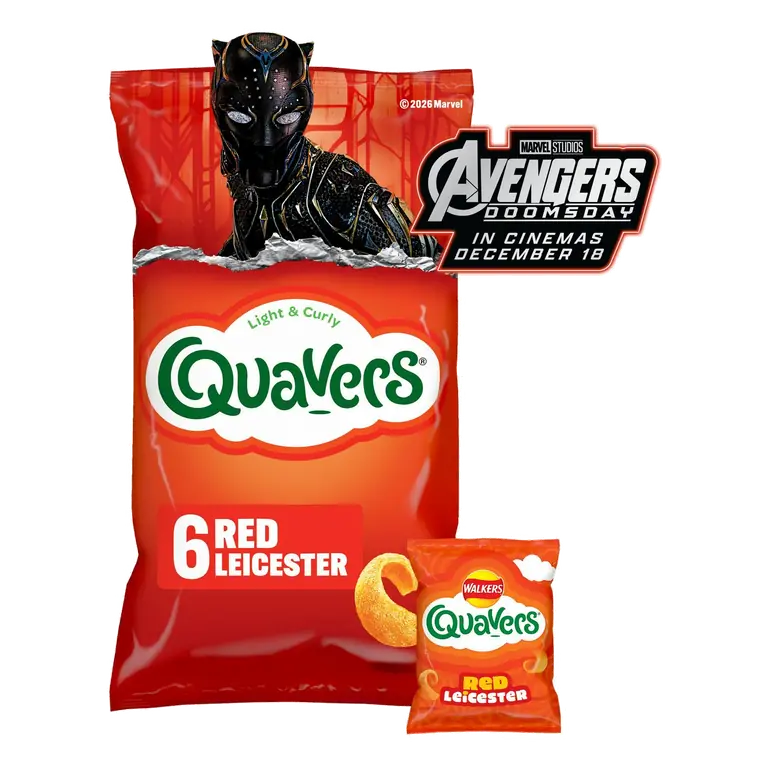 Quavers Red Leicester Cheese Multipack Crisps Snacks 6 x 16g