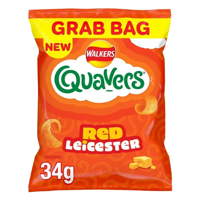 Quavers Red Leicester Cheese Snacks Grab Bag Crisps 34g