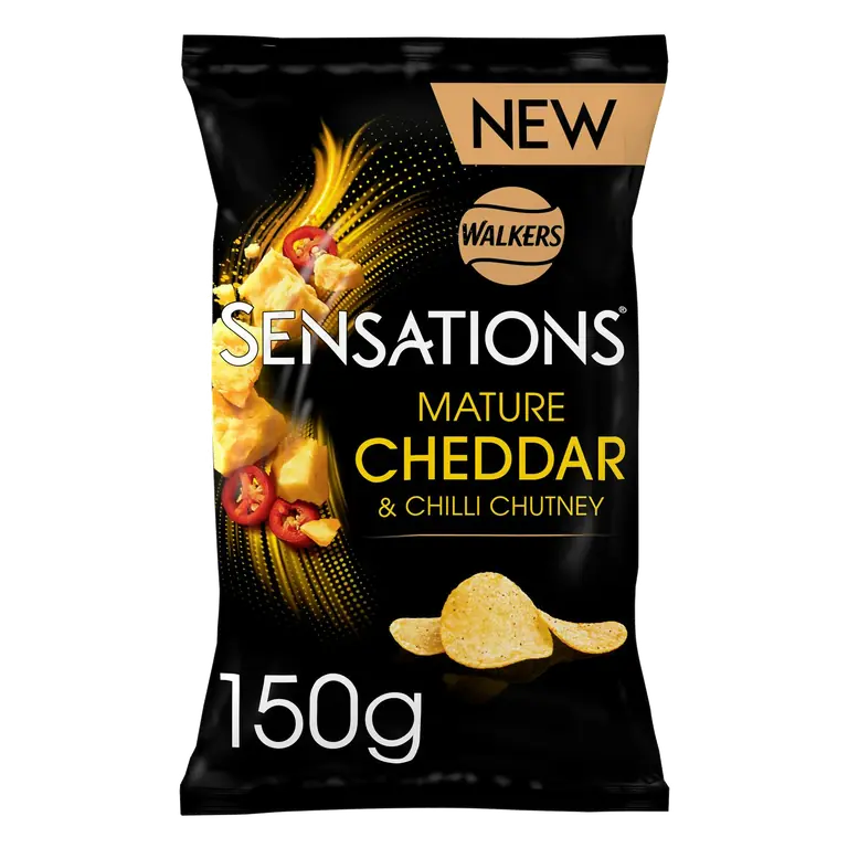 Sensations Mature Cheddar Cheese & Chilli Crisps 150g
