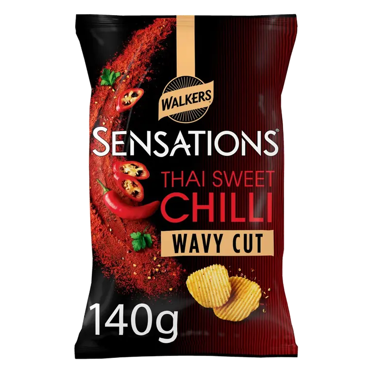 Sensations Thai Sweet Chilli Wavy Cut Sharing Crisps 140g