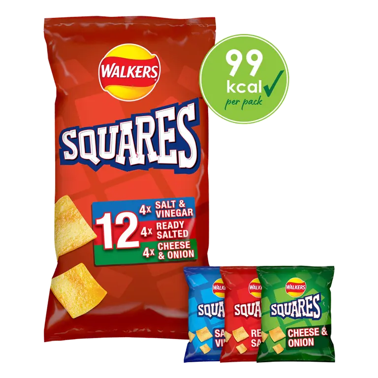Walkers Squares Snacks Variety Multipack Crisps 12x22g