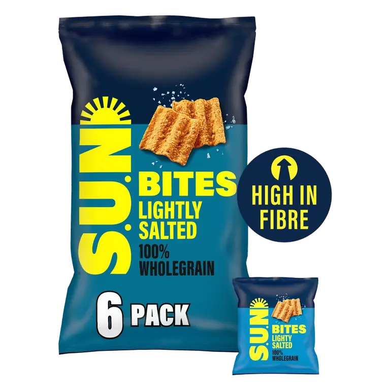 SUN Bites Lightly Salted High Fibre Snacks Multipack Crisps 6 x 25g