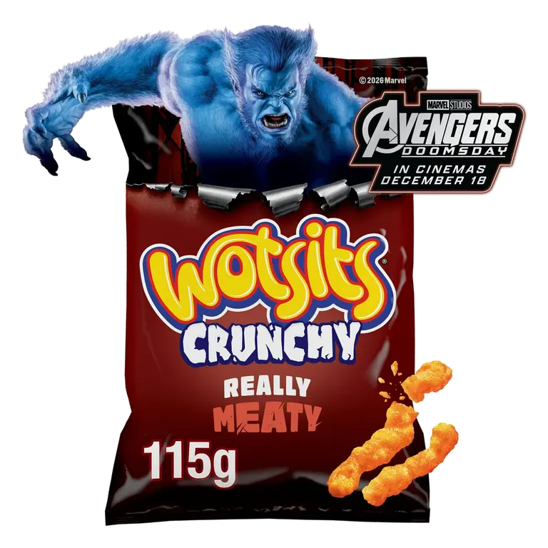 Walkers Wotsits Crunchy 115g Really Meaty Corn Puffs Sharing Snacks