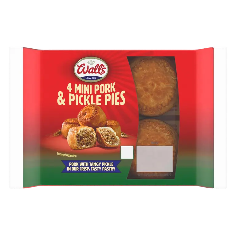 Wall's 4 Mini Pork & Pickle Pies 200g