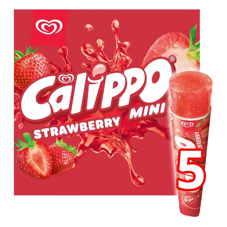 Calippo Strawberry Ice Lollies 5 x 80ml