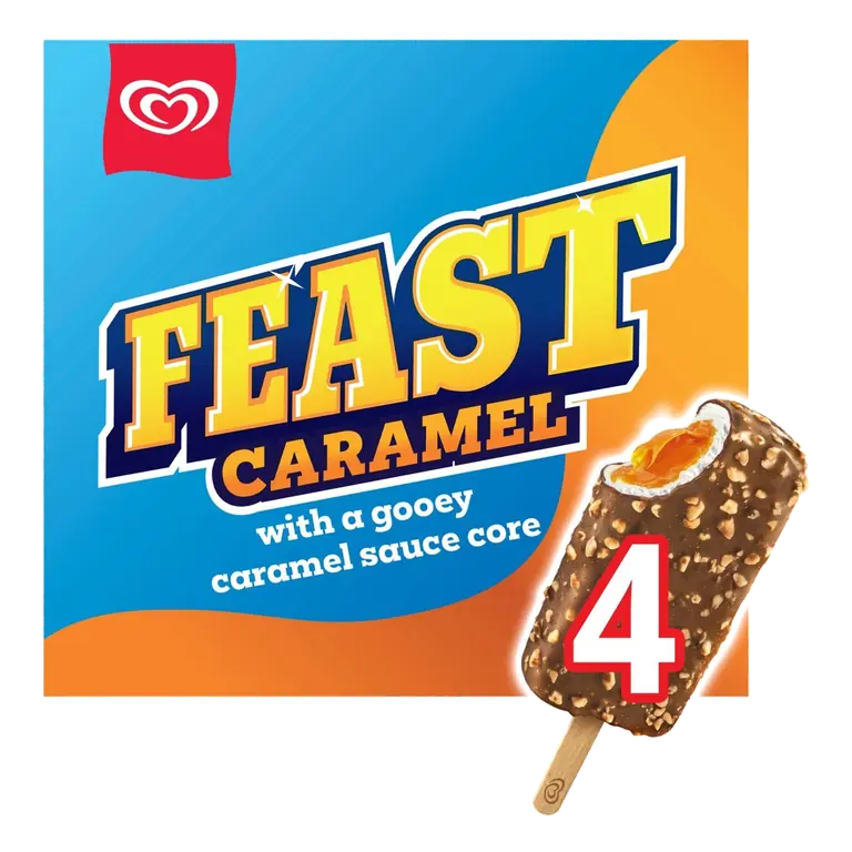 Feast Caramel Ice Cream Sticks 4x 90 ml