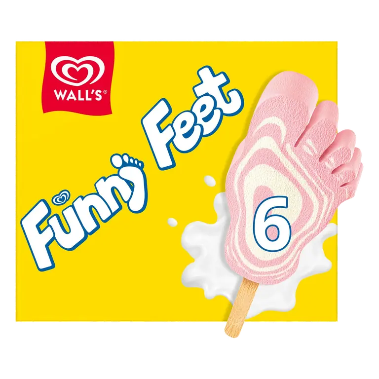 Wall's Funny Feet Strawberry & Vanilla Ice Cream Lollies 6x79ml