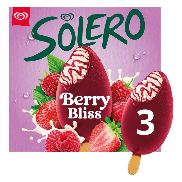Solero Berry Bliss Ice Cream Sticks 3x 90 ml