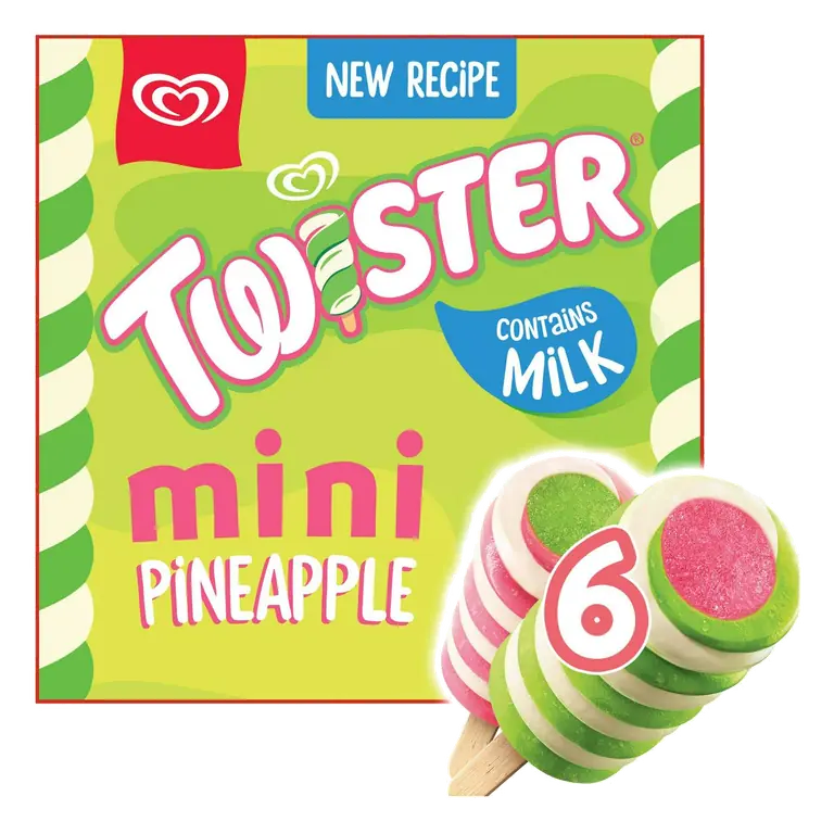 Twister 6 x 50ml Mini Pineapple Ice Cream Lollies