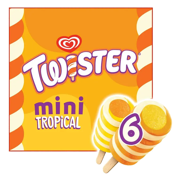 Wall's Twister Ice Lolly Mini Tropical 6 x 50ml