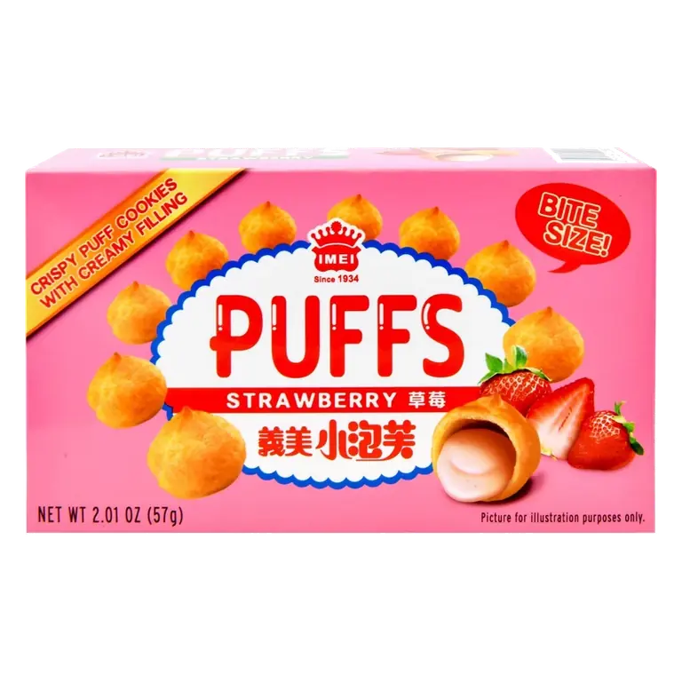 I MEI Strawberry Puffs, 2.01oz