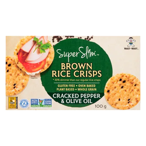 SuperSlim Brown Rice Crisps Cracked Pepper & Olive Oil 100 g