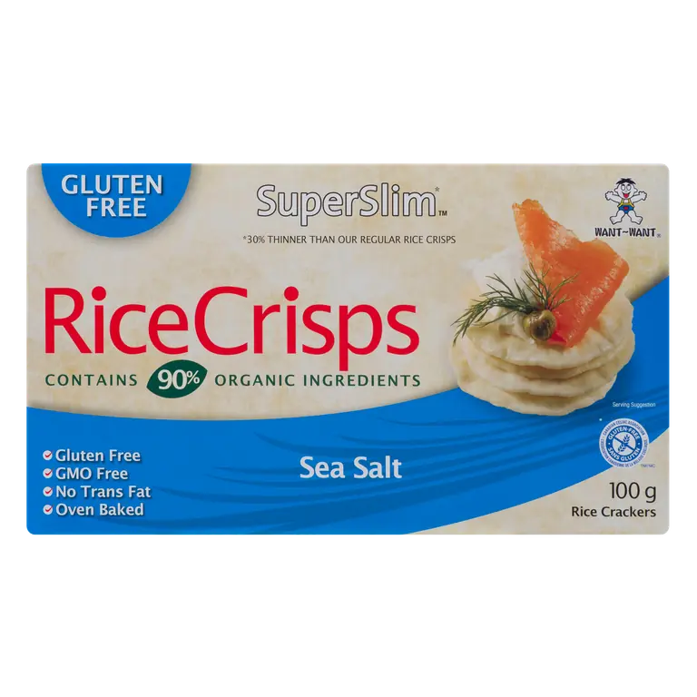 Super Slim Gluten-Free Rice Crisps Sea Salt 100 g