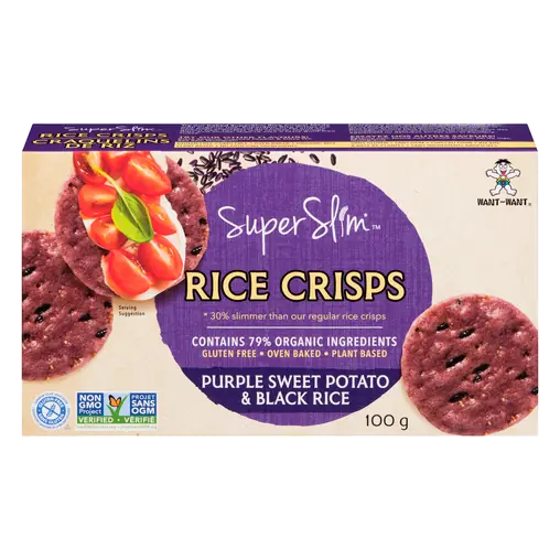 SuperSlim Rice Crisps Purple Sweet Potato & Black Rice 100 g