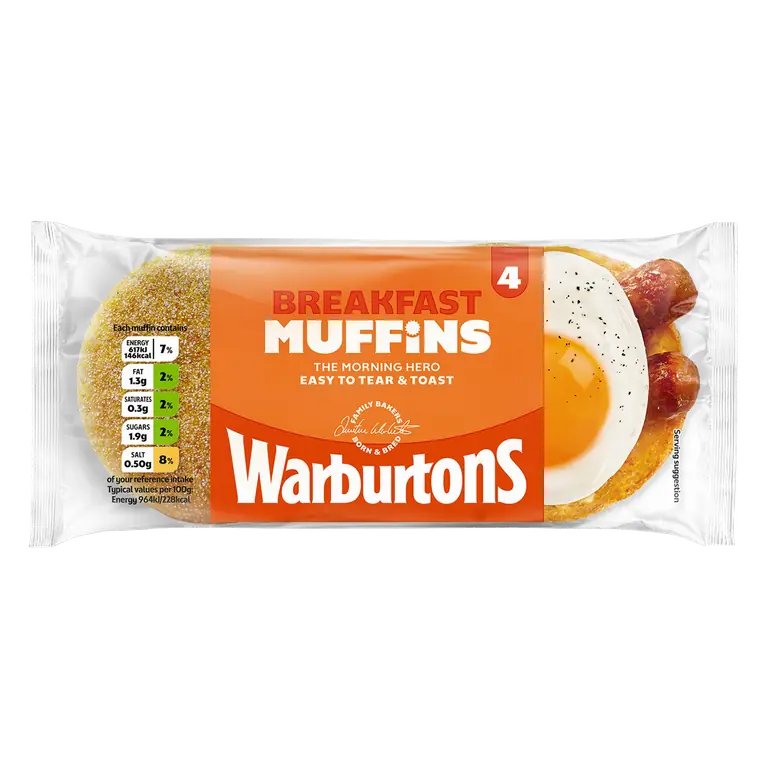 Warburtons 4 Breakfast Muffins