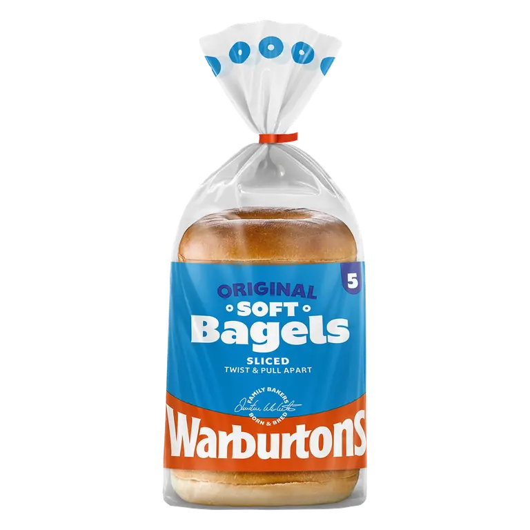 Warburtons 5 Original Soft Bagels Sliced