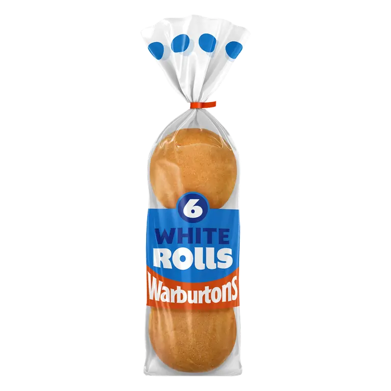Warburtons 6 Soft & Sliced White Rolls