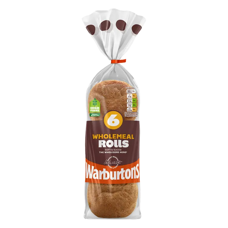 Warburtons 6 Wholemeal Rolls
