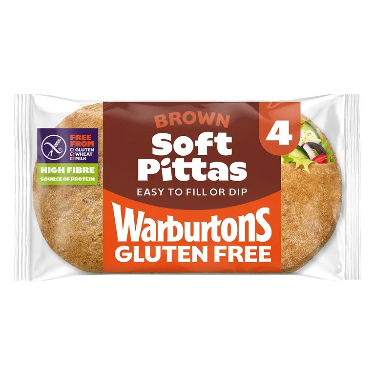 Gluten Free 4 Soft Brown Pittas