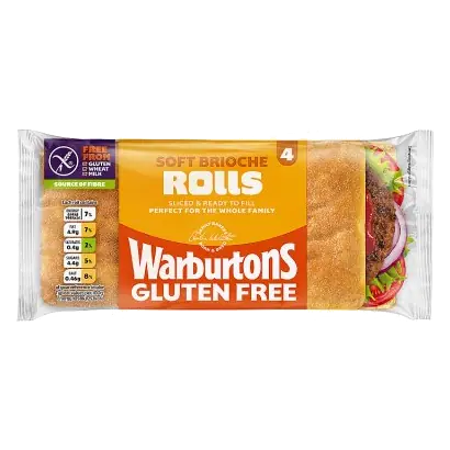Gluten Free 4 Super Soft Brioche Rolls