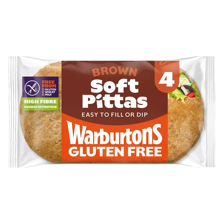 Gluten Free Brown Soft Pittas x4