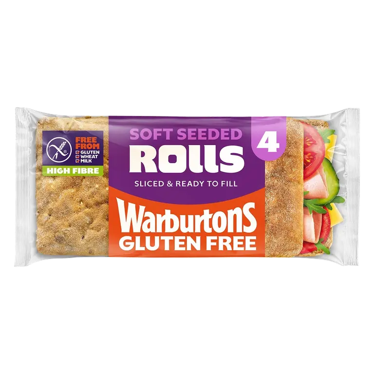 Gluten Free Soft Sliced Seeded Rolls 4 Pack