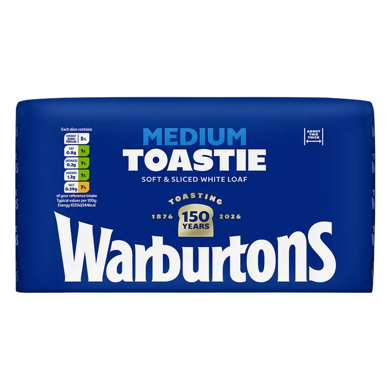 Warburtons Medium Toastie Soft & Sliced White Loaf 800g