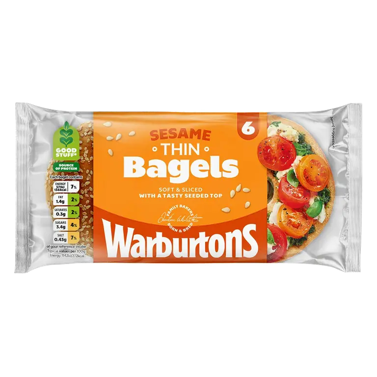 Sesame Thin Bagels x6