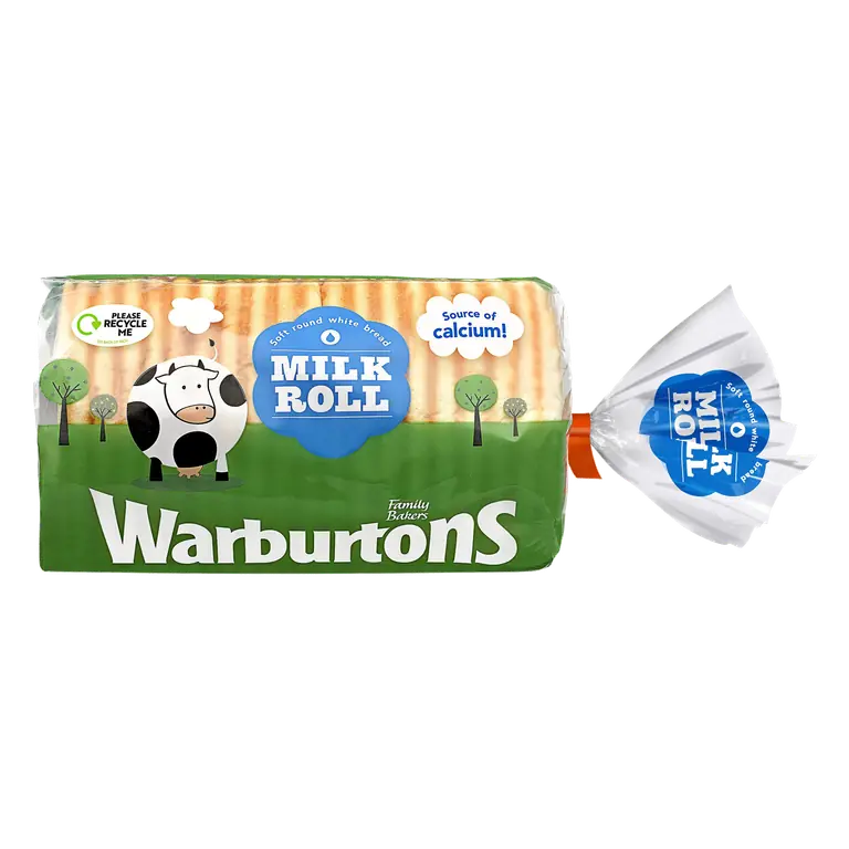 Warburtons Soft Round White Bread Milk Roll 400g