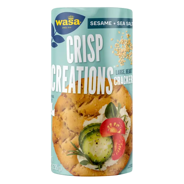 Crisp Creations Sesame + Sea Salt Large Wheaty Crackers