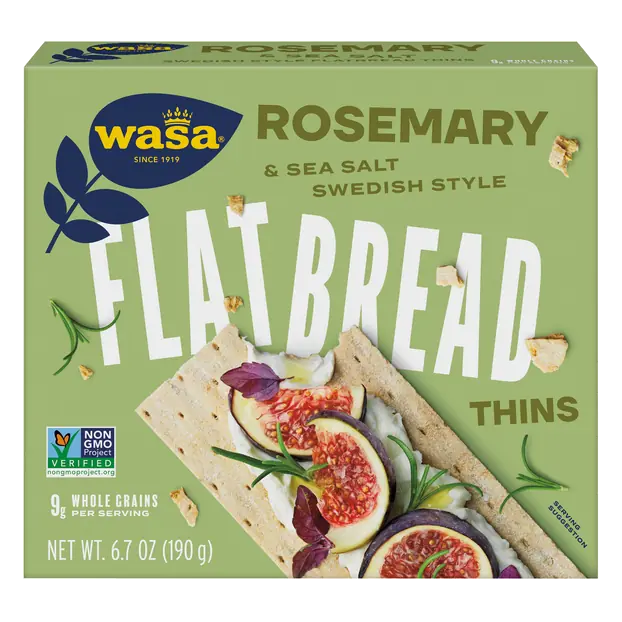 Rosemary & Sea Salt Swedish Style Flatbread Thins Crackers