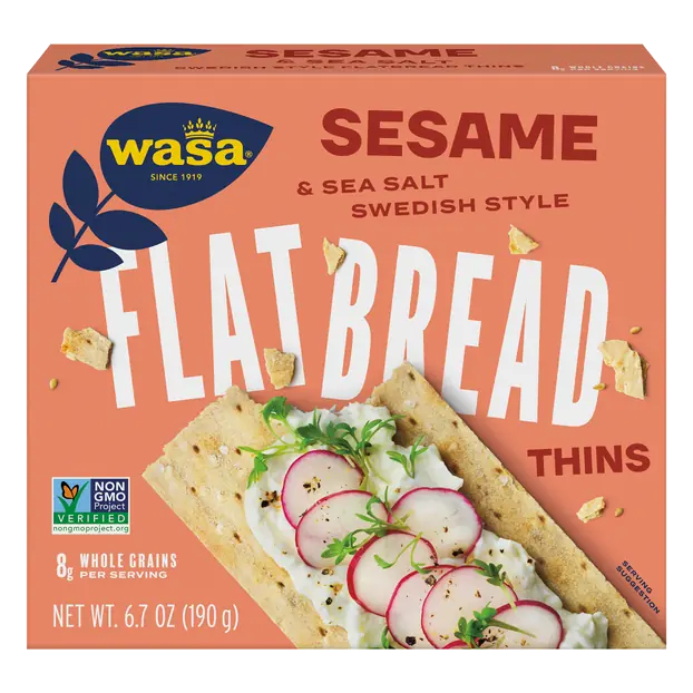 Sesame & Sea Salt Swedish Style Flatbread Thins Crackers