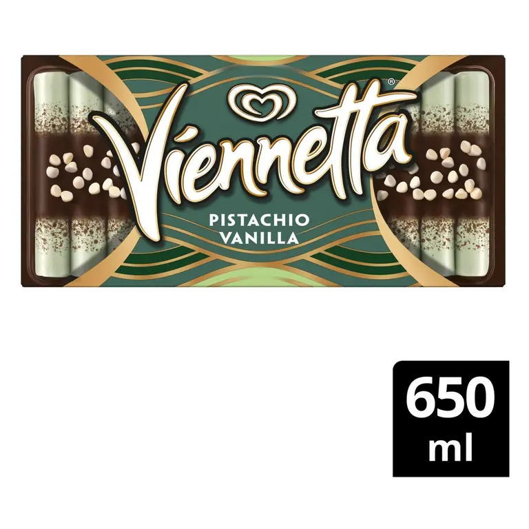 Viennetta Pistachio Vanilla Ice Cream Frozen Dessert 650ml
