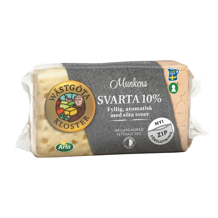 Munkens Svarta 10% ost ca 500g