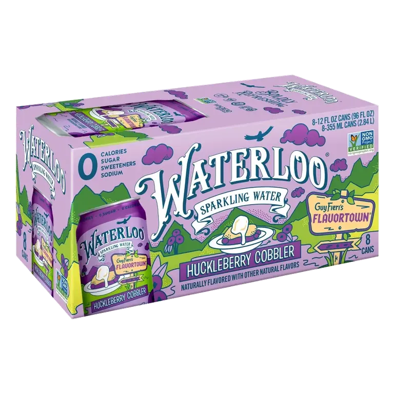 Waterloo Sparkling Water Huckleberry Cobbler Sparkling Water, 8pk/12 fl oz Cans