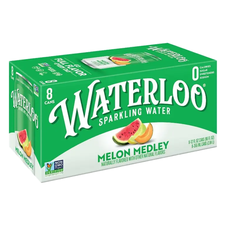 Waterloo Sparkling Water Melon Medley, 8pk/12 fl oz Cans: Non-Caffeinated