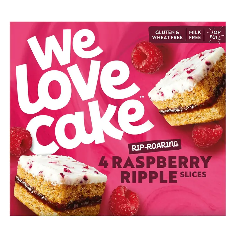 Raspberry Ripple Cake Slices x4 150g