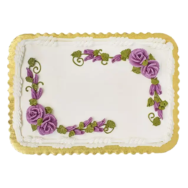 1/4 Sheet Gold Cake with Buttercreme and Strawberry Filling