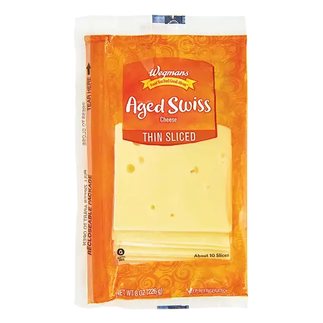 Aged Swiss Cheese, Thin Sliced