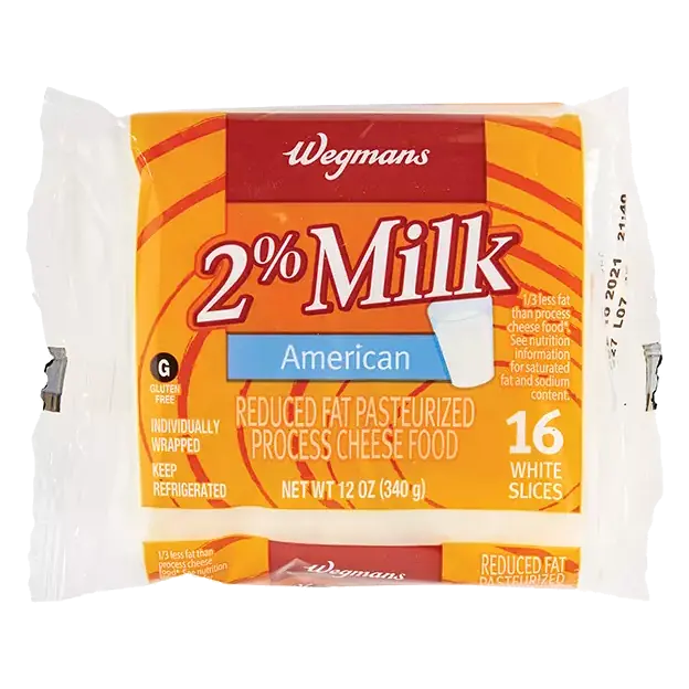 American 2% Milk Reduced Fat Pasteurized Process Cheese Food