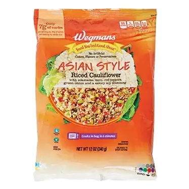 Asian Style Riced Cauliflower with Edamame