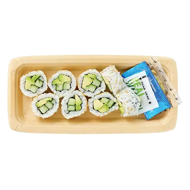 Avocado Cucumber Roll with White Rice (Vegetable Sushi)