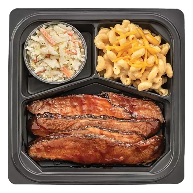 BBQ Beef Brisket with Macaroni & Cheese and Coleslaw