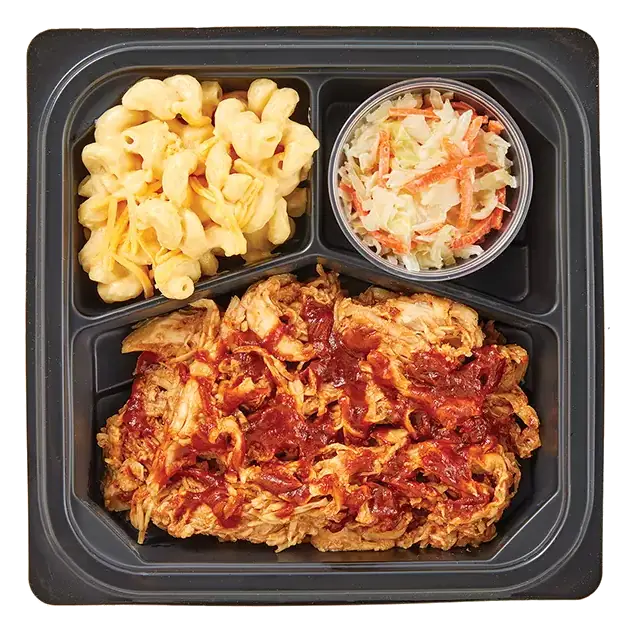 BBQ Pulled Chicken, Cole Slaw and Macaroni & Cheese Meal